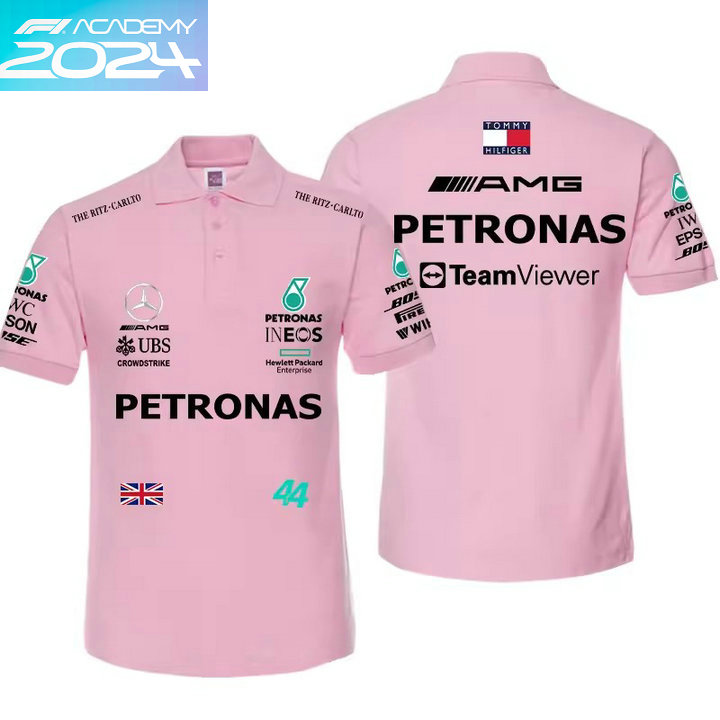 2024 Polo Mercedes AMG Petronas F1 No.44 Lewis Hamilton Coton Homme
